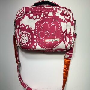 Ju-Ju-Be Pink and White Bag with Floral Design